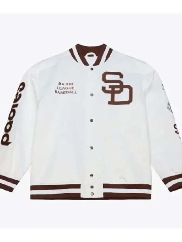Arctic White San Diego Padres Lightweight Satin Jacket
