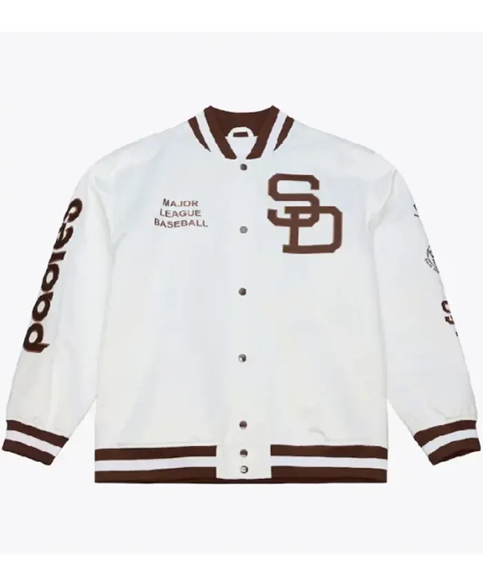 Arctic White San Diego Padres Lightweight Satin Jacket Arctic White San Diego Padres Lightweight Satin Jacket