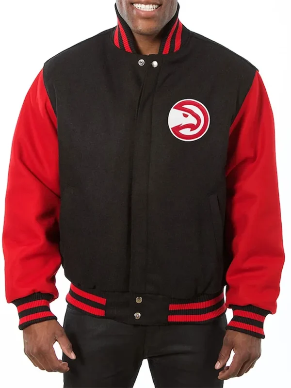 Atlanta Hawks Red and Black Varsity Wool Jacket