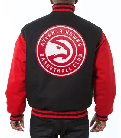 Atlanta Hawks Red and Black Varsity Wool Jacket