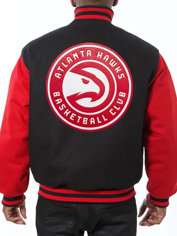 Atlanta Hawks Red and Black Varsity Wool Jacket