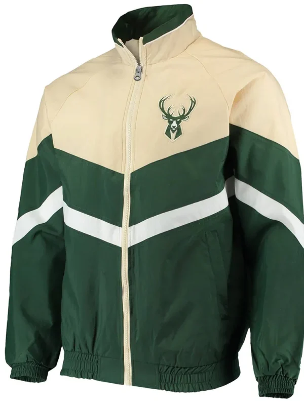 Bank Shot Oxford Milwaukee Bucks Green And Cream Jacket