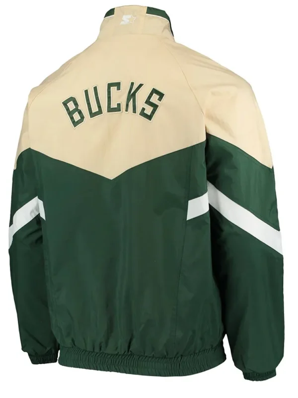 Bank Shot Oxford Milwaukee Bucks Green And Cream Jacket