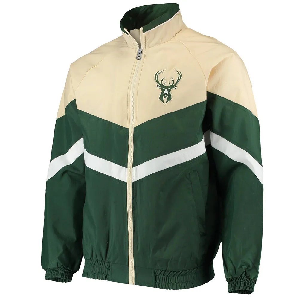 Bank Shot Oxford Milwaukee Bucks Green And Cream Jacket Bank Shot Oxford Milwaukee Bucks Green And Cream Jacket
