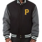 Baseball Pittsburgh Pirates Black and Grey Varsity Wool Jacket