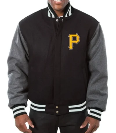 Baseball Pittsburgh Pirates Black and Grey Varsity Wool Jacket