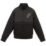 Black-Charcoal Youth San Antonio Spurs Poly Twill Jacket