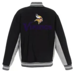 Black-Gray Minnesota Vikings Varsity Wool Jacket
