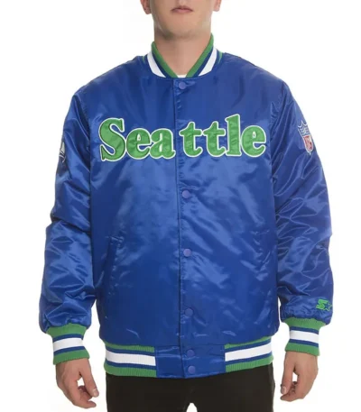 Black Label Seattle Seahawks Satin Jacket