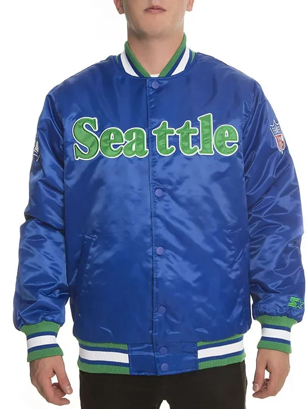 Black Label Seattle Seahawks Satin Jacket
