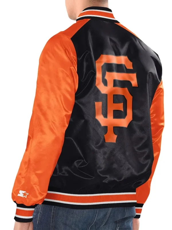 Black-Orange San Francisco Giants Renegade Varsity Satin Jacket