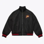 Black Philadelphia 76ers Satin Full-Zip Jacket