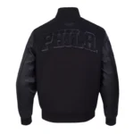 Philadelphia 76ers Triple Black Varsity Wool-Leather Jacket