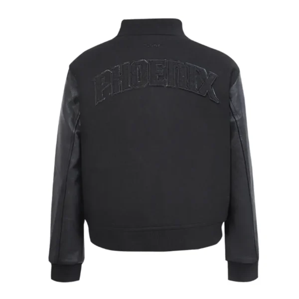 Phoenix Suns Triple Black Varsity Wool-Leather Jacket