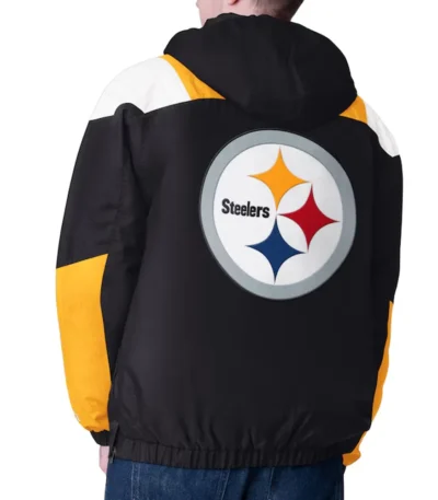 Black Pittsburgh Steelers Charger Half-Zip Pullover Jacket