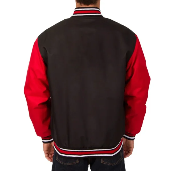 Black-Red Ottawa Senators Front Hit Varsity Poly Twill Jacket