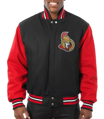 Black-Red Ottawa Senators Varsity Wool Jacket