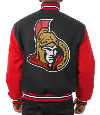 Black-Red Ottawa Senators Varsity Wool Jacket