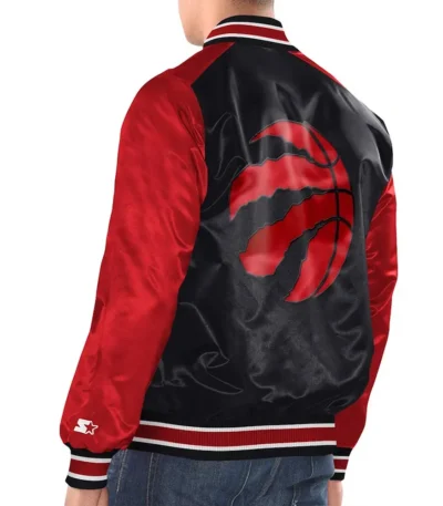 Black/Red Toronto Raptors Renegade Varsity Satin Jacket