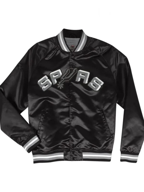 Black San Antonio Spurs Satin Jacket