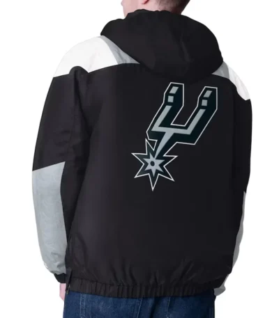 Black-Silver San Antonio Spurs Charger Half-Zip Pullover Jacket