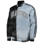 Black-Silver San Antonio Spurs Fast Break Satin Jacket
