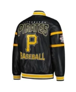 Pittsburgh Pirates Striped Black Varsity Leather Jacket