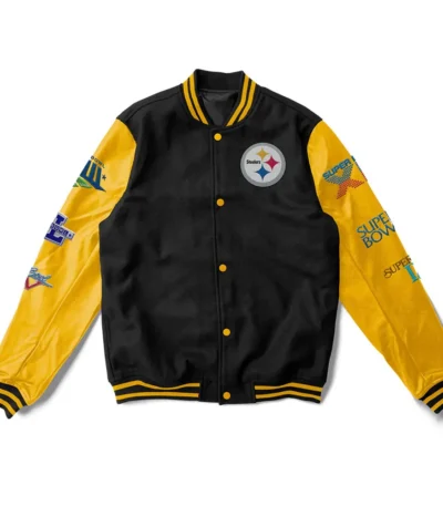 Black-Yellow 6X Champions Pittsburgh Steelers Varsity Jacket