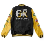 Black-Yellow 6X Champions Pittsburgh Steelers Varsity Jacket