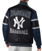 NY Yankees Black and Navy Varsity Leather Jacket