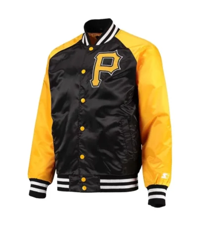 Black/Yellow Pittsburgh Pirates Lead Off Satin Jacket
