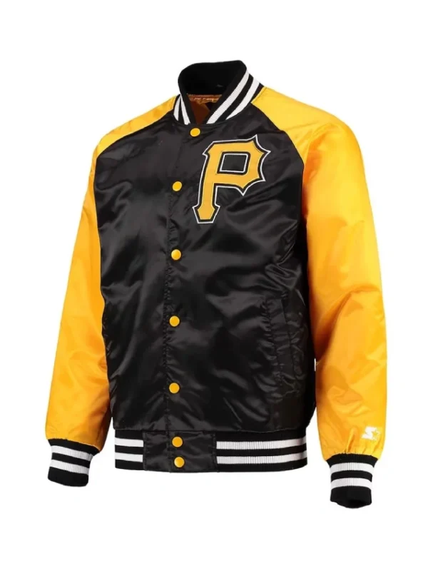 Black/Yellow Pittsburgh Pirates Lead Off Satin Jacket