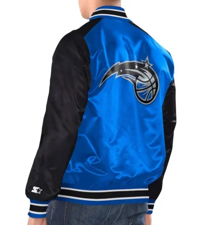 Blue/Black Orlando Magic Renegade Varsity Satin Jacket