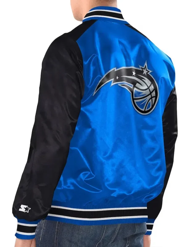Blue/Black Orlando Magic Renegade Varsity Satin Jacket