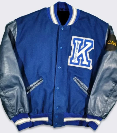 Blue California Golden Bears Varsity Wool/Leather Jacket