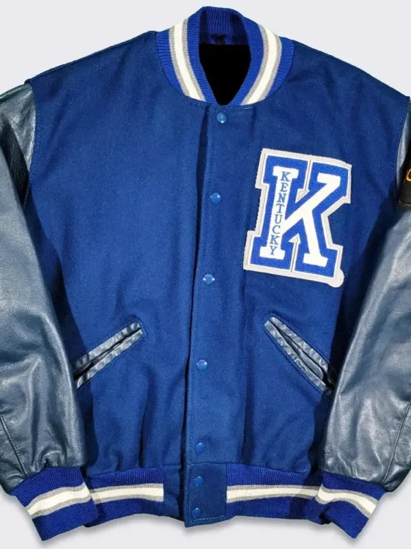 Blue California Golden Bears Varsity Wool/Leather Jacket