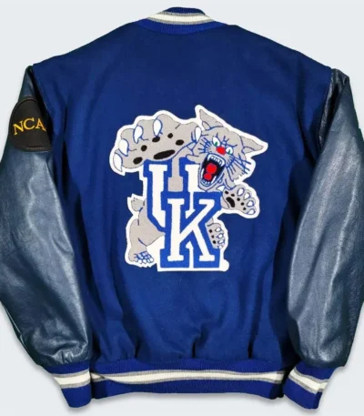 Blue California Golden Bears Varsity Wool/Leather Jacket