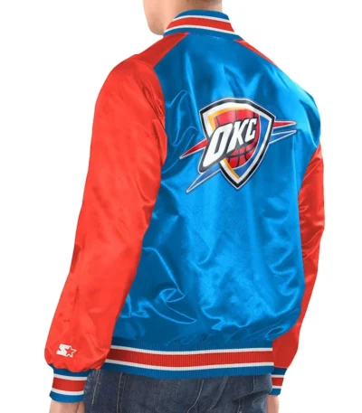 Blue/Orange OKC Renegade Varsity Satin Jacket