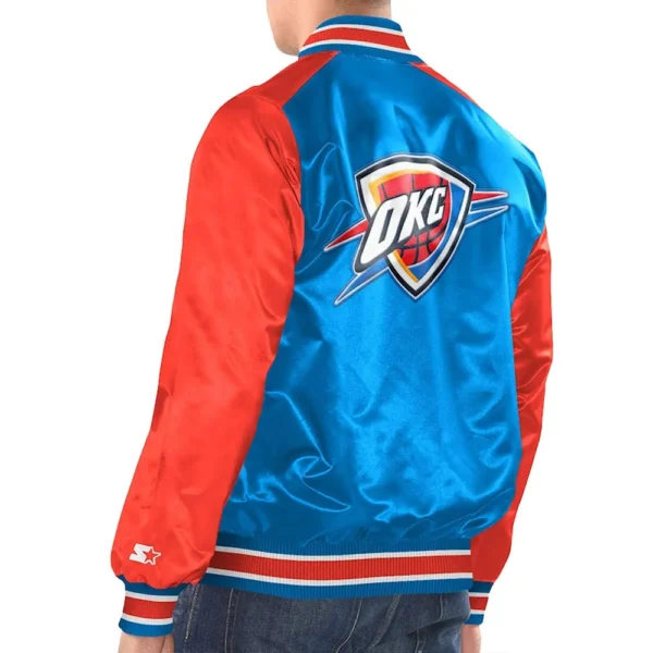 Blue/Orange OKC Renegade Varsity Satin Jacket