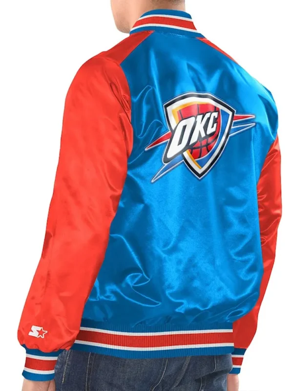 Blue/Orange OKC Renegade Varsity Satin Jacket