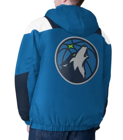 Blue/navy T-Wolves Charger Half-zip Pullover Jacket