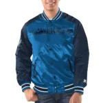 Blue/navy T-Wolves Renegade Varsity Satin Jacket