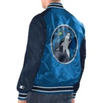 Blue/navy T-Wolves Renegade Varsity Satin Jacket