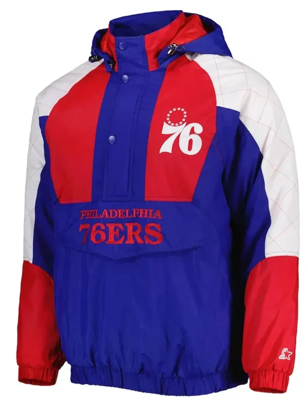 Body Check Philadelphia 76ers Half-Zip Hoodie Jacket