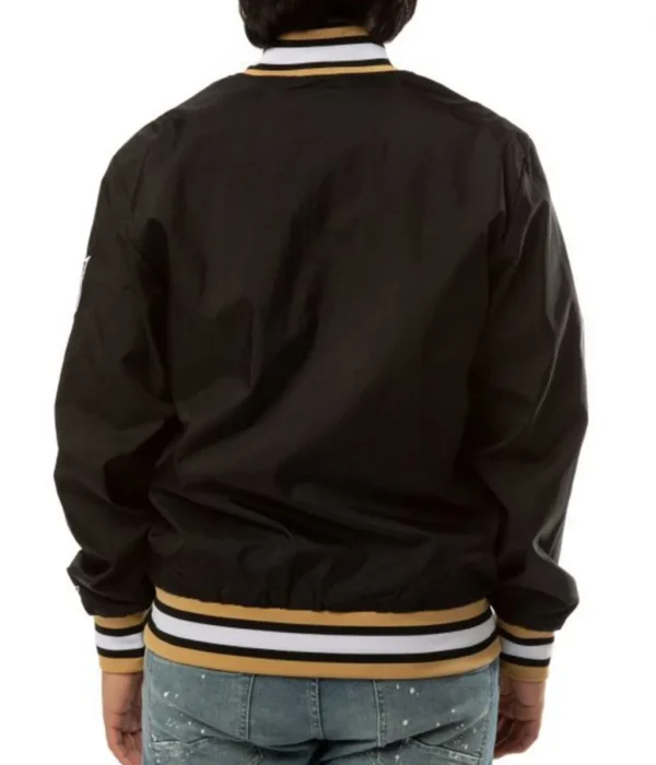 Bomber New Orleans Saints Black Satin Jacket