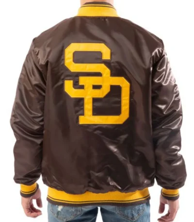 Bomber San Diego Padres Brown Satin Jacket