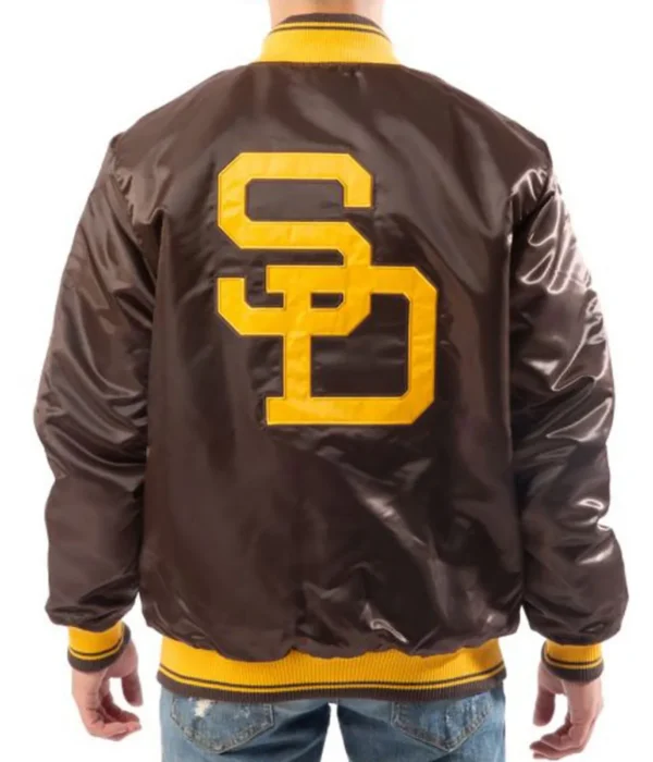 Bomber San Diego Padres Brown Satin Jacket