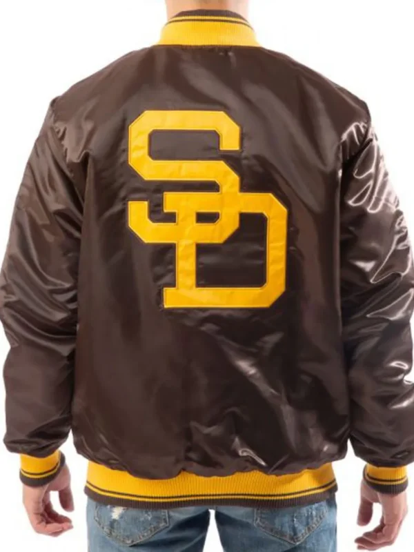Bomber San Diego Padres Brown Satin Jacket