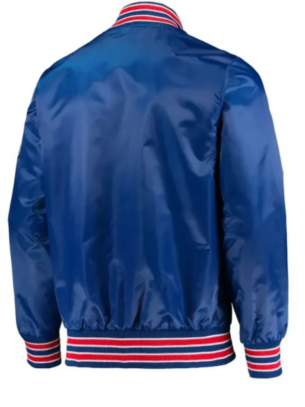 Bomber Starter Philadelphia 76ers Satin Blue Jacket
