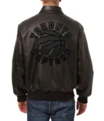 Bomber Toronto Raptors Black Leather Jacket